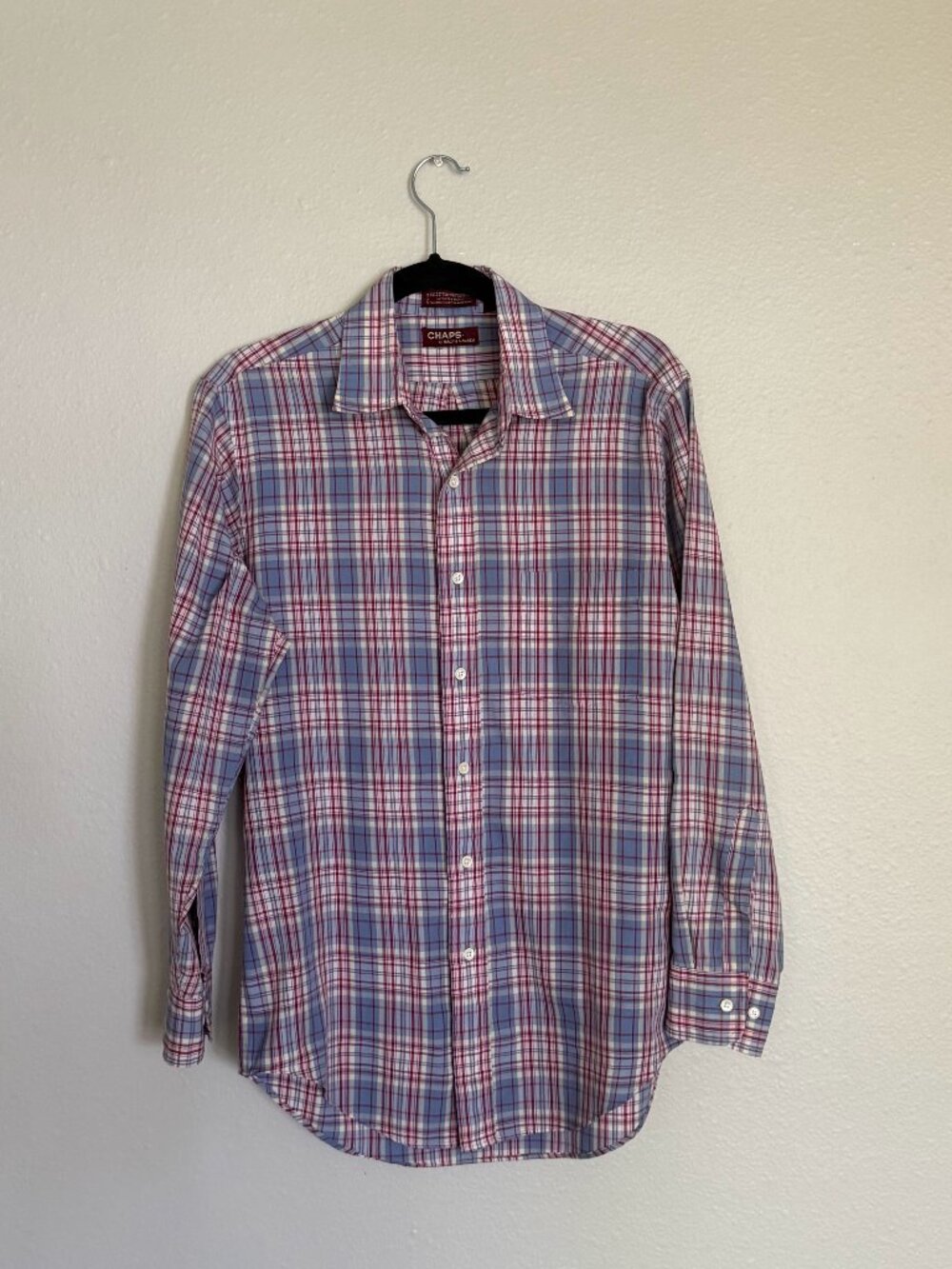 Vintage 90s Chaps Ralph Lauren Madras Plaid Button Up Shirt Mens 15 32-33 Large